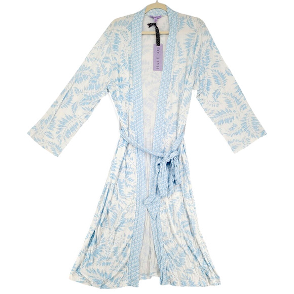 Hale Bob Bamboo Lounge Robe Kimono Wrap Boho Chic Duster Pajama XL - Picture 2 of 5